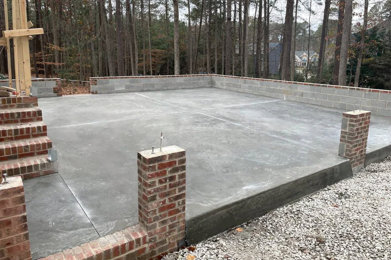 Slab foundation building in Lowell, MA